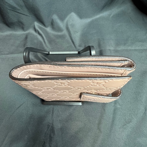 Gucci Blush Pink GG Guccissima Leather Compact Bow Wallet - Picture 7 of 16